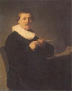 Rembrandt, A Man Sharpening a Quill